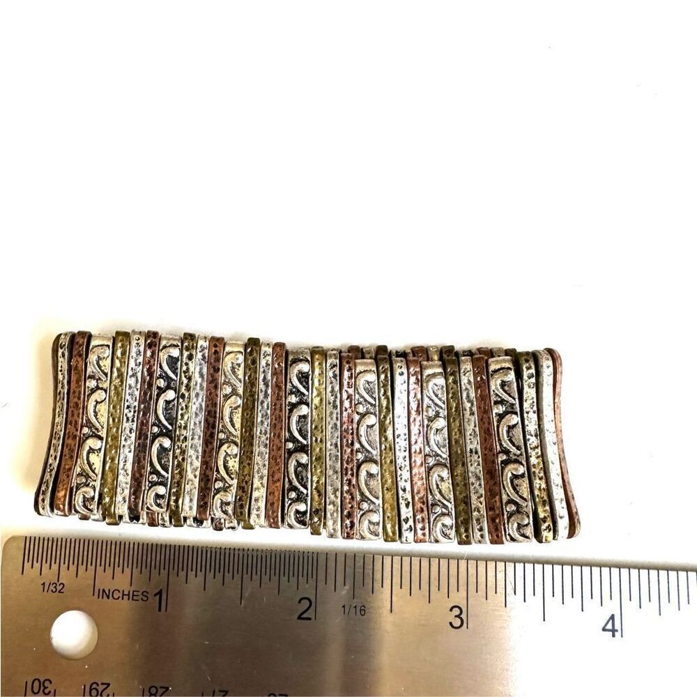 Tri tone wide stretchy bracelet - Picture 5 of 5